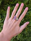 Artisan Handmade In Morocco Adjustable Boho Chic Double Geode Gold Ring Size 11