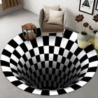 Living Room Vision Stereo Carpet Slip Absorbent Black And White Mat Floor Mat