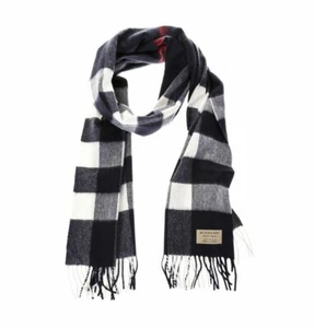 Burberry Iconic Large Navy Check Cashmere Scarf 4031054 - Picture 1 of 2