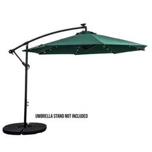Sun-Ray Cantilever Umbrellas 10' Cantilever Round Solar Powered in Hunter Green - Picture 1 of 3
