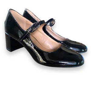 Naturalizer Renny Block Heel Mary Jane Shoes Sz 7 Black Real Patent Leather New - Picture 1 of 15