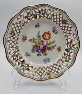 Schumann Bavaria Chateau Dresden Reticulated Dessert Cake Plate Germany US Zone - Picture 1 of 16