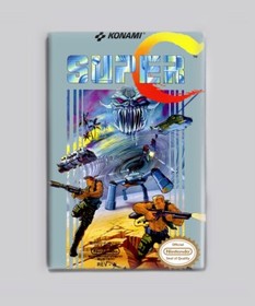 SUPER C - 2" x 3" FRIDGE MAGNET (contra nintendo nes game box art retro 80s)