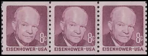 US 1402 Eisenhower 8c coil strip 3 MNH 1971 - Picture 1 of 1