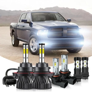 For 2006 2007 08 Dodge Ram 1500 2500 3500 6X 6500K LED Headlight Fog Light Bulbs - Picture 1 of 22