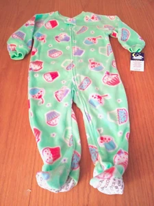 New WT Sleeper Pajamas Sweet Mint Green Cup Cake Baby Girls 18 Months Joe Boxer - Picture 1 of 7