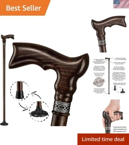 Elegant Ergonomic Hardwood Oak Walking Cane – Custom 36" Length Available - Picture 1 of 9
