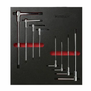 8pc Sliding T-Handle Hex Wrench Set W/ Mechanic's Tray 2, 2.5, 3, 4, 5, 6, 8, 10 - Picture 1 of 5