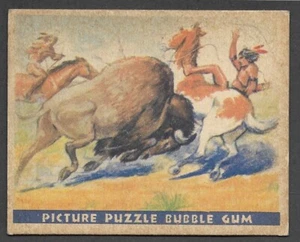 Wild West Gum Series 1937 (P37W) #41 Fighting a Buffalo en muy buen estado-Ex A - Imagen 1 de 2