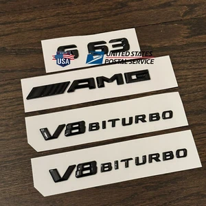 G63 AMG NEGRO BRILLANTE EMBLEMAS INSIGNIAS PARA MERCEDES CLASE G V8 BITURBO 4638175200 - Imagen 1 de 15