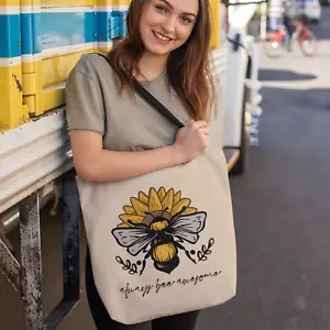Always Bee Awesome Tote Bag - Women Gifts Shopping Cotton Carrier Reusable Bags - Picture 1 of 8