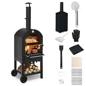 Topbuy Horno de Pizza de Acero de 2 Capas Fuego de Leña Parrilla para Pizza con Impermeable - Imagen 1 de 8