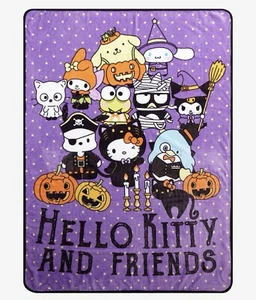 Hello Kitty And Friends Halloween Costumes Throw Blanket 45 x 60 NEW - Picture 1 of 5