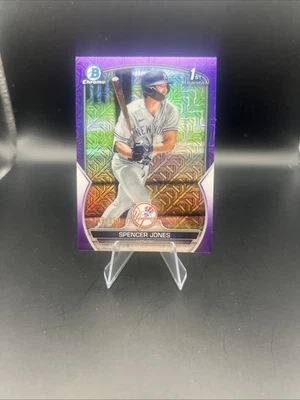 2023 Bowman Mega Box Prospects #BCP-139 Spencer Jones Purple Refractor 145/250 - Image 1 of 2