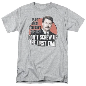 Parks And Recreation Ron Swanson Dont Screw Up Licensed Adult T-Shirt - Picture 1 of 2