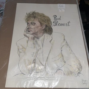 Rod Stewart cantante cantautore stampa artista Bernice Batoff - Foto 1 di 1