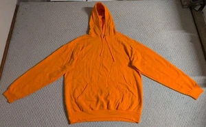 Athletic Works Mens Large Orange Cotton Blend Pullover Hooded Sweatshirt 25 - Picture 1 of 7