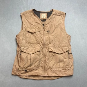 Red Head Brand Vest Mens L Brown Hunting Fishing Full Zip Cargo Pockets Ripstop - Picture 1 of 10