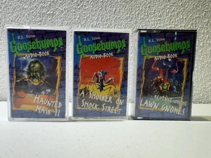 Goosebumps Audio Book Cassette Lot - Haunted Mask II, Lawn Gnomes, Shocker - Picture 1 of 5