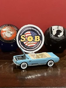 Hot Wheels Whitewalls 1965 Mustang Convertible 1:64 Vintage Blue Diecast EX Cond - Picture 1 of 11
