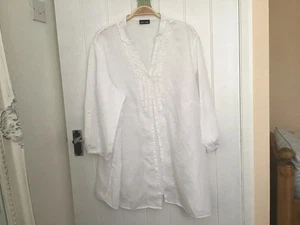 Gerry Weber 100% linen white ladies size 22 shirt - Picture 1 of 5