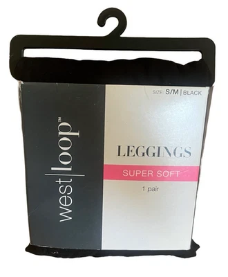 West Loop Black Super Soft Leggings Polyester Spandex Size Small Medium (4-8) - Image 1 of 2