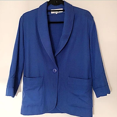 USED [FINAL PRICE] CHRISTIAN DIOR JACKET HALF COAT BLUE WOOL GOOD - Image 1 of 4