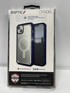 Raptic Shield Citadel Series Case for Apple iPhone 14 Plus- Clear/Blue "READ" - Picture 1 of 8