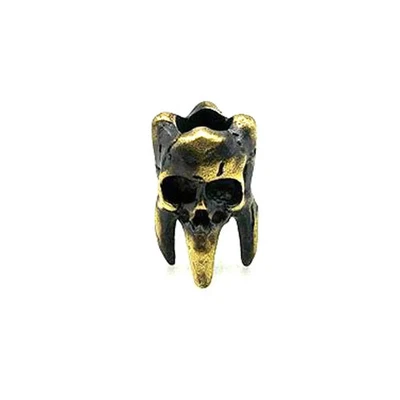 Nuevo EDC Latón Calavera Diente Paracord Cuchillo Cuentas Cordón Hágalo Usted Mismo Colgante Dije Pulsera Foto 1 de 4