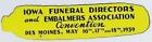 Iowa Funeral & Einbalsammers Ass Des Moines gestanztes Ohr Mais Poster Briefmarke 1939 110