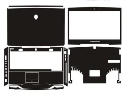Laptop Protector Carbon Leather Sticker Skin Cover for Alienware M14X R1 R2 2012 - Image 1 of 4