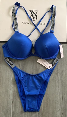 36B/M Victoria Secret Bombshell Add-2-Cup Push Up und Brazilian Bikini Schwimmen NEU - Bild 1 von 2