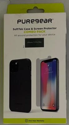 Combo de funda y protector de pantalla PureGear SoftTek para iPhone 11 Pro Max - Funda negra Foto 1 de 4
