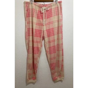 NWT Aerie Size XL Long Pink Plaid Joggers Pants Loungewear Cozycore Everyday - Picture 1 of 7