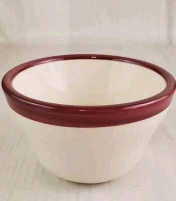 Tazón pequeño Rego Restaurant Ware - C656-SR blanco roto con borde marrón rojizo Foto 1 de 3