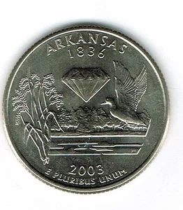 2003-D Denver Brilliant Uncirculated Arkansas 25TH State Quarter Coin! - Picture 1 of 2