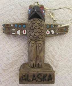 Vintage Harz Alaska Totempfahl Christbaumschmuck - Bild 1 von 3