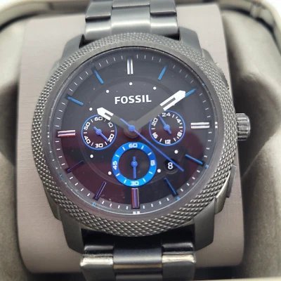 Reloj Pulsera Fossil FS4931 Gris Máquina Acero Inoxidable Humo Cronógrafo Foto 1 de 4