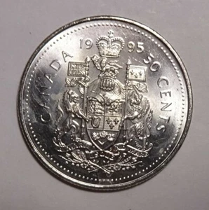 1995 Canada 50 Cents coin, uncirculated, from mint roll - Picture 1 of 2