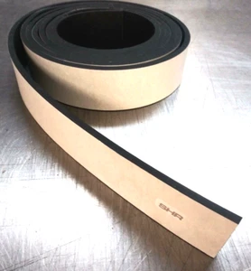 Neoprene Solid Sheet Rubber Roll 1/4"Thk x 1-1/2" W x 10-Ft Strip Adhesive Back - Picture 1 of 4