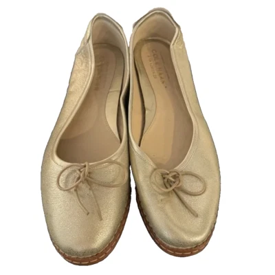 Zapatos planos dorados de ballet para todo el día Cole Haan para mujer talla 9,5 Foto 1 de 4