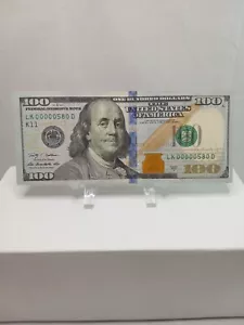 2009A $100 Federal Reserve Note Currency LK 00000580 D Low Serial number - Picture 1 of 4