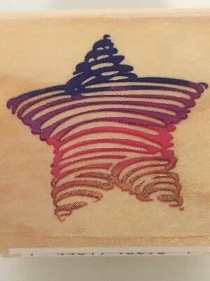 Stampendous Small Star Stripe Patriotic Card Making Craft Mounted Rubber Stamp - Image 1 of 4