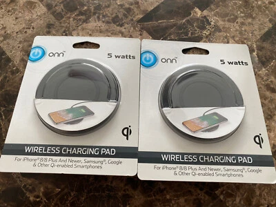 New! ONN Wireless Smartphone Charging Pad 5 Watt Charger iPhone Samsung Lot Of 2 - Image 1 of 4