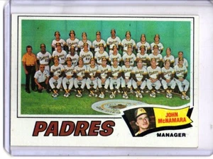 1977 TOPPS #134 SAN DIEGO PADRES TEAM CARD MANAGER JOHN MCNAMARA - Picture 1 of 2