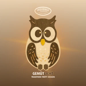 WEIGLA - Quadro finestra Monti Metalliferi I motivo gufo I decorazione finestra da appendere I decorazione autunnale - Foto 1 di 8