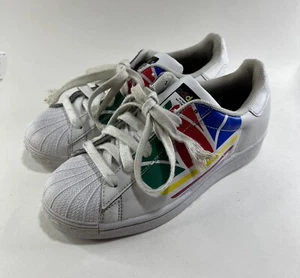 Adidas Superstar Pure J Colorful Trefoil Cloud White 753001 Youth Size 4 - Picture 1 of 10