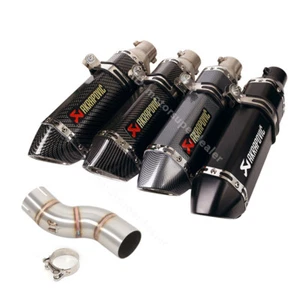 For Suzuki SFV650 2009-2016 Slip on Muffler 370mm Exhaust Mid Tail Pipe System - Picture 1 of 12