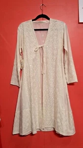 Meena Mahal India MASTANI handbestickter Schaukelstaub Baumwolle gewebt, cremefarben 240 $ - Bild 1 von 21