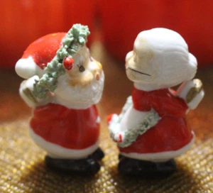 Vintage Napcoware? Weihnachtsmann Frau Claus Spaghettibesatz Miniatur Figuren - Bild 1 von 9